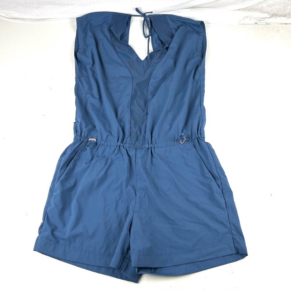 Indyeva Jumpsuit Womens Small Blue Shorts Stretch V Neck
